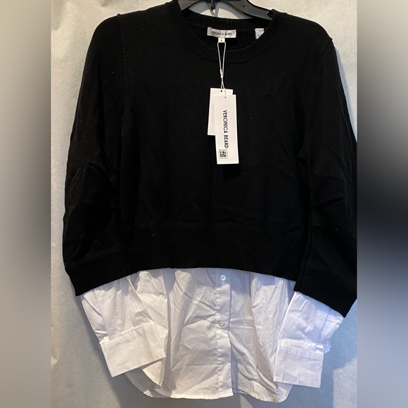 Veronica Beard Amirah Mixed-Media Sweater | NWT | Size M | Black - Picture 10 of 10